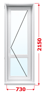 балконная дверь 2150 х 730 мм